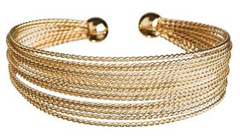 Gold Multi Braid Wire Cuff Bracelet