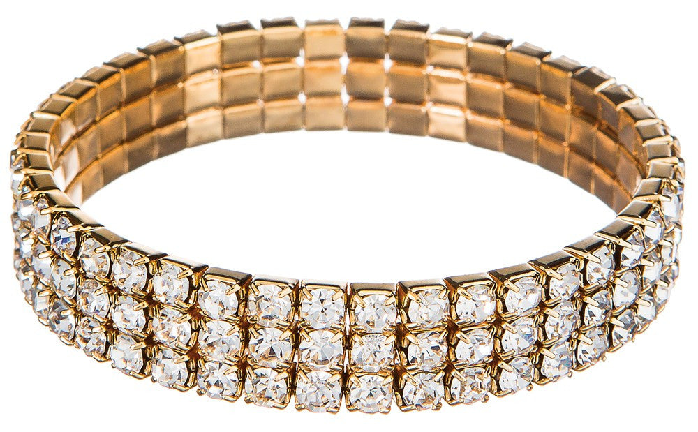 Gold and Crystal Cuff Bracelet
