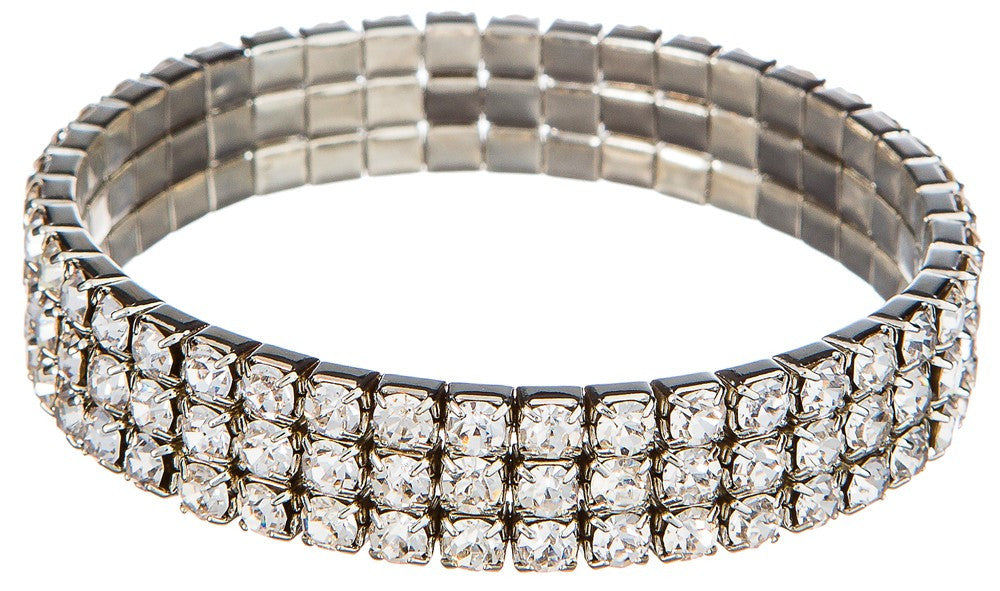 Silver Crystal Stretch Bracelet
