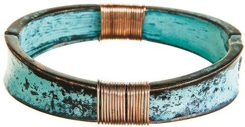 Patina Bracelet with Copper Wire Wraps